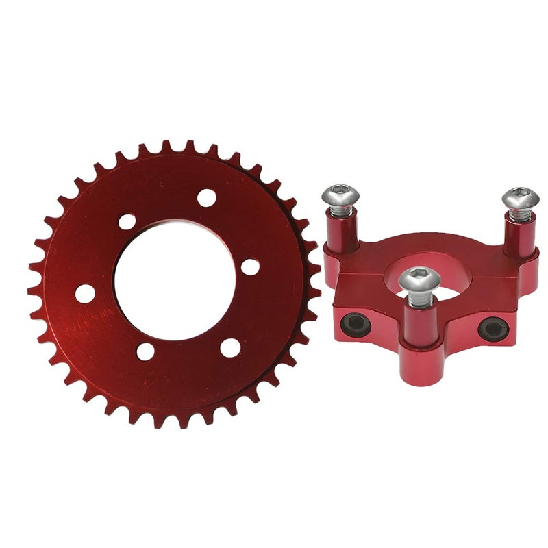 sthus CNC 36T Sprocket with 1.5" Adapter Fit 60cc 66cc 80cc Motorized Bicycle(Red) - Image 1